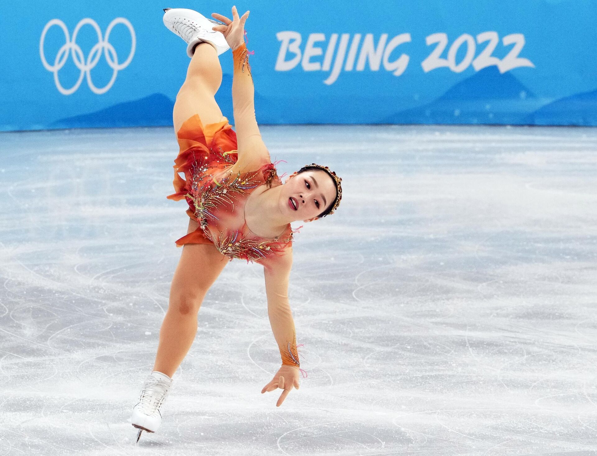 Вакаба Хигути (Япония) выступает в произвольной программе женского одиночного катания на соревнованиях по фигурному катанию на XXIV зимних Олимпийских играх в Пекине - Sputnik Азербайджан, 1920, 18.02.2022