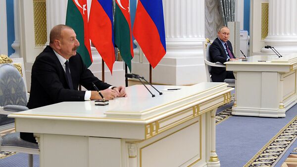 Azərbaycan Prezidenti İlham Əliyev və Rusiya Prezidenti Vladimir Putin - Sputnik Azərbaycan