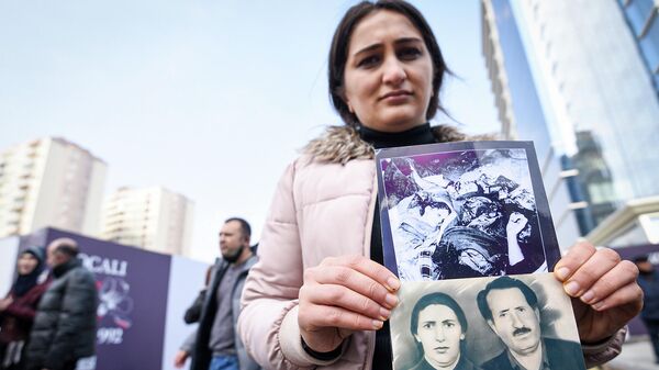 Шествие, приуроченное к 30-й годовщине резни в Ходжалы в Баку, 26.02.2022. - Sputnik Азербайджан