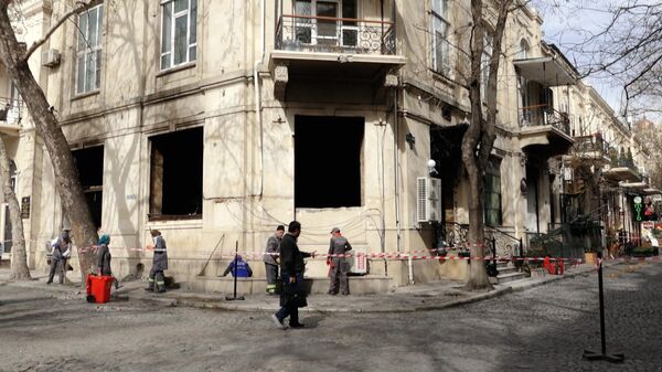 Как выглядит ночной клуб в центре Баку после страшного взрыва - видео - Sputnik Азербайджан