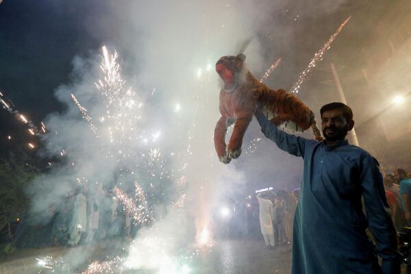 Вечером понедельника улицы пакистанских городов заполнили сторонники Пакистанской мусульманской лиги. - Sputnik Азербайджан