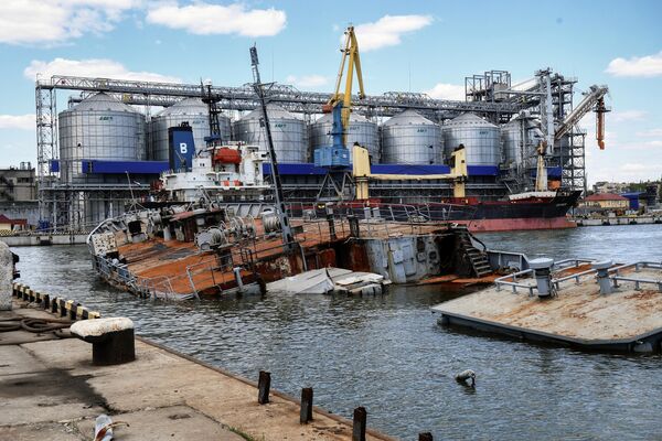 В Минобороны РФ сообщили, что специалисты Черноморского флота и инженерных войск завершили разминирование территории мариупольского порта. - Sputnik Азербайджан