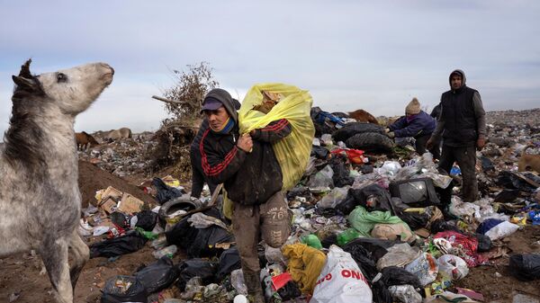 Сбор пригодных для вторичной переработки отходов с муниципальной свалки в Санта-Розе, Аргентина - Sputnik Азербайджан