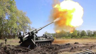 Боевая работа расчетов САУ "Пион" ВС РФ