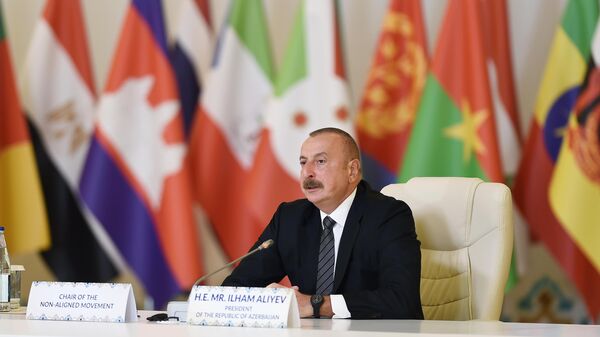 Президент Азербайджана Ильхам Алиев на конференции Парламентской сети Движения неприсоединения - Sputnik Азербайджан