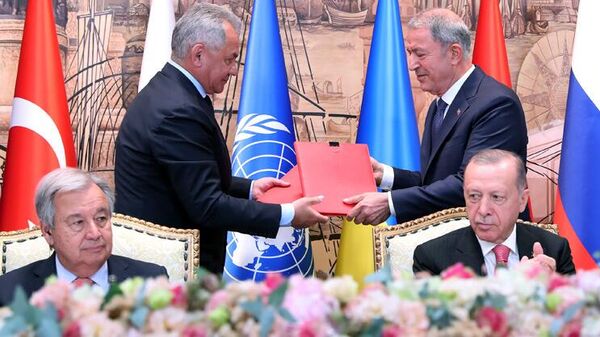 Подписание соглашения по экспорту зерна с Украины - Sputnik Азербайджан