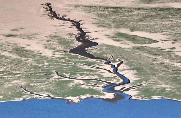 Çinin mərkəzi Tszyansi əyalətindəki Poyanhu gölünün qurumuş halı. - Sputnik Azərbaycan