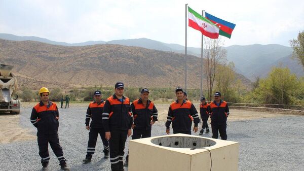 Церемония закладки фундамента моста Агбенд - Sputnik Азербайджан