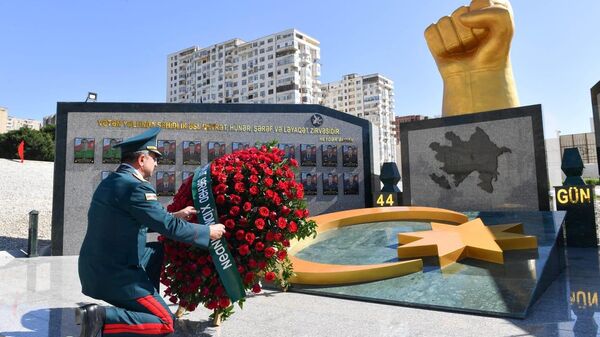 В Государственной пограничной службе Азербайджана состоялось мероприятие, приуроченное ко второй годовщины Дня памяти и открытию мемориального комплекса «Железный кулак» - Sputnik Азербайджан