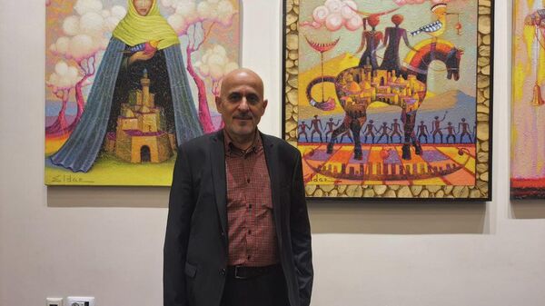 В Русском доме в Баку открылась персональная выставка известного азербайджанского художника Эльдара Бабазаде под названием «Абшеронские воспоминания» - Sputnik Азербайджан