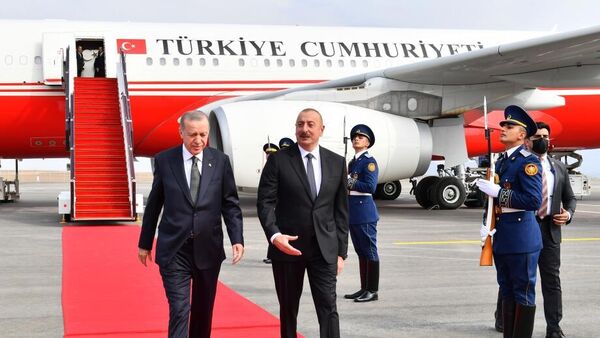 Президент Ильхам Алиев и Президент Реджеп Тайип Эрдоган приняли участие в церемонии открытия Зангиланского международного аэропорта - Sputnik Азербайджан