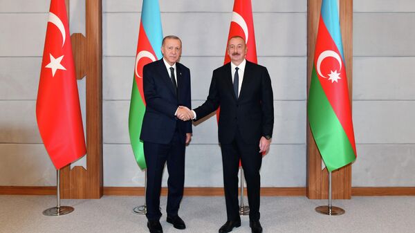 Президенты Азербайджана и Турции Ильхам Алиев и Реджеп Тайип Эрдоган - Sputnik Азербайджан