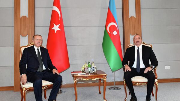 Президенты Азербайджана и Турции Ильхам Алиев и Реджеп Тайип Эрдоган - Sputnik Azərbaycan