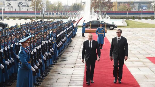 В Белграде состоялась церемония официальной встречи Президента Ильхама Алиева - Sputnik Азербайджан