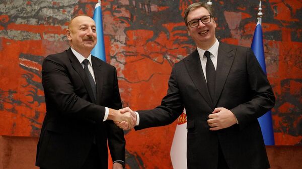 Президент Азербайджана Ильхам Алиев и президент Сербии Александр Вучич, фото из архива - Sputnik Азербайджан