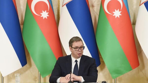 Президент Азербайджанской Республики Ильхам Алиев и Президент Республики Сербия Александар Вучич - Sputnik Азербайджан