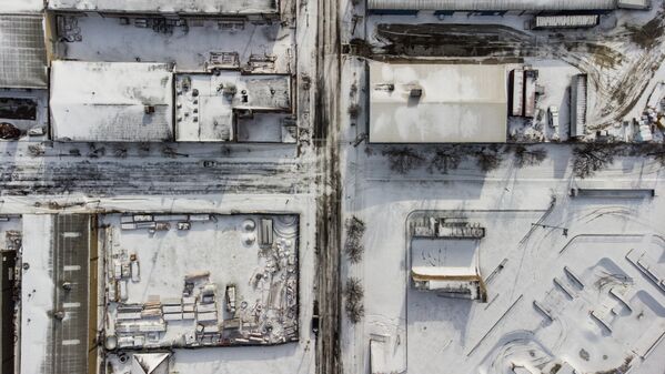 Заснеженные здания в Луисвилле, штат Кентукки. - Sputnik Азербайджан