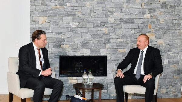 Ильхам Алиев встретился в Давосе с  директором компании Damen Shipyards Group  - Sputnik Азербайджан