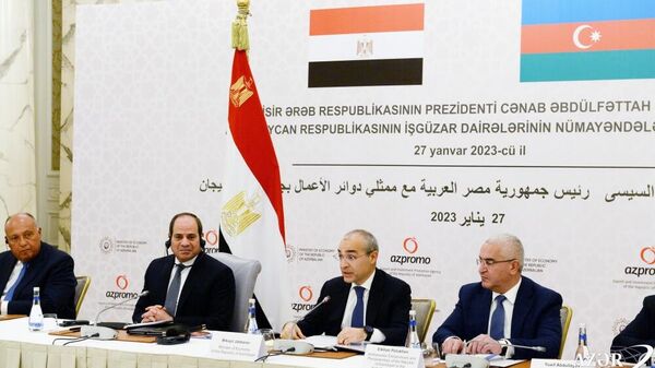 Встреча президента Египта с азербайджанскими предпринимателями в Баку - Sputnik Азербайджан