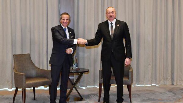 Президент Азербайджана Ильхам Алиев на встрече с генеральным директором Международного агентства по атомной энергии (МАГАТЭ) Рафаэлем Гросси - Sputnik Азербайджан