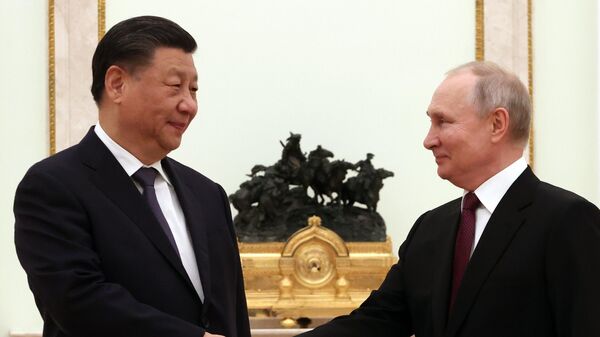 Встреча президента РФ В. Путина с председателем КНР Си Цзиньпином - Sputnik Азербайджан