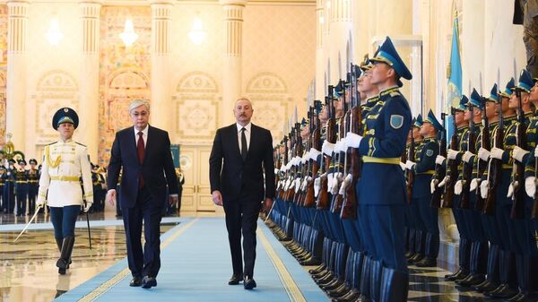 Церемония официальной встречи президента Азербайджана в Астане - Sputnik Азербайджан