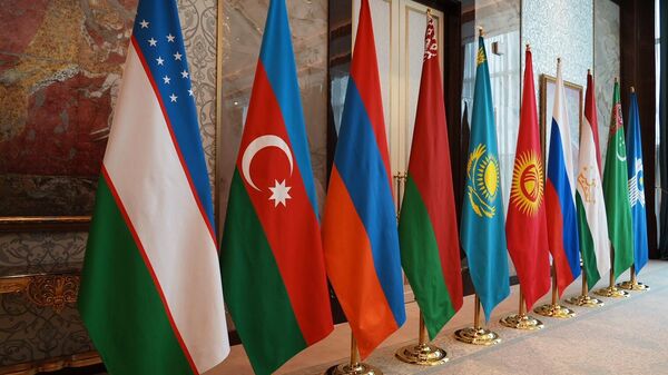 Флаги стран  СНГ,  фото из архива - Sputnik Азербайджан