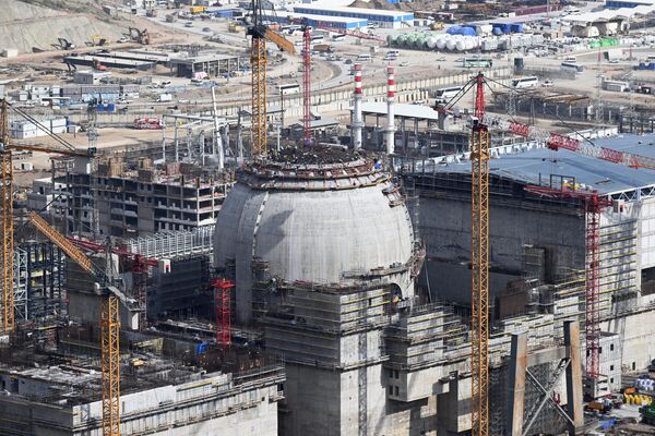 1-й энергоблок строящейся атомной электростанции &quot;Аккую&quot; в турецком городе Гюльнар.  - Sputnik Азербайджан