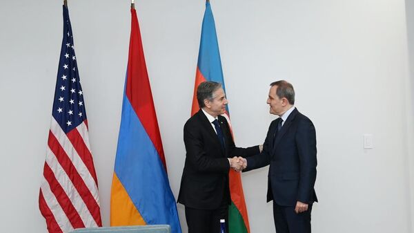 Встреча глав МИД Азербайджана и Армении с Энтони Блинкеным - Sputnik Azərbaycan