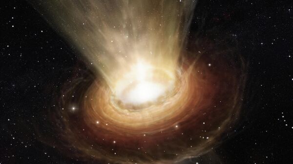 Сверхмассивная черная дыра в центре активной галактики NGC 3783 в южном созвездии Центавра - Sputnik Азербайджан