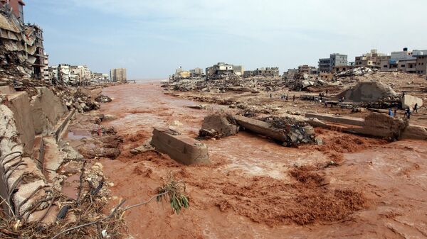 Катастрофическое наводнение в Ливии - Sputnik Azərbaycan
