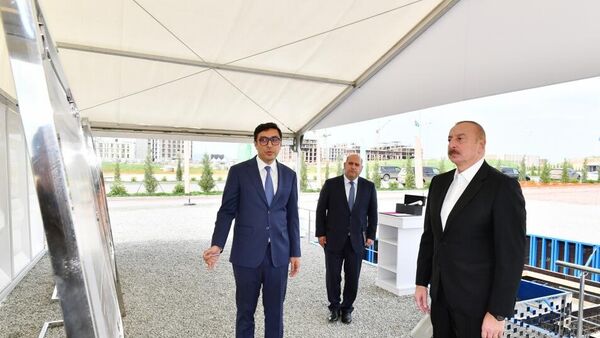Prezident İlham Əliyev Füzuli şəhərində idman kompleksinin təməlini qoyub - Sputnik Azərbaycan