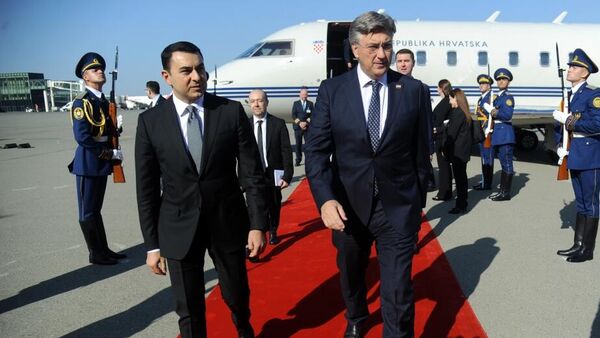 Премьер-министр Хорватии прибыл в Азербайджан
 - Sputnik Азербайджан