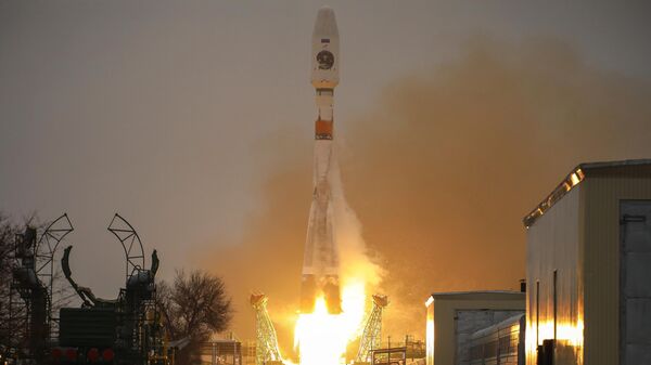 Arktika-M peykini orbitə göndərəcək Soyuz-2.16 raketi Baykonur kosmodromundan buraxılışı, arxiv şəkli - Sputnik Azərbaycan