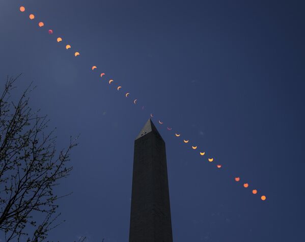 Полное солнечное затмение в Вашингтоне. - Sputnik Азербайджан