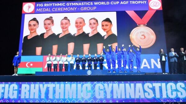 Сборная Азербайджана по художественной гимнастике завоевала три бронзовые медали