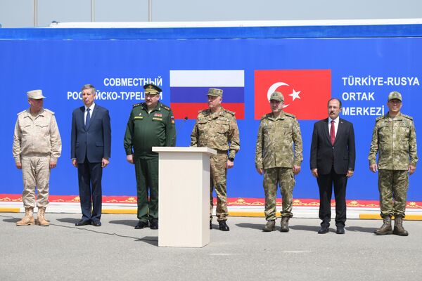 Церемония закрытия Совместного турецко-российского мониторингового центра. - Sputnik Азербайджан