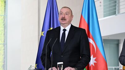 Cовместная пресс-конференция Президента Азербайджана Ильхама Алиева и Канцлера Германии Олафа Шольца 