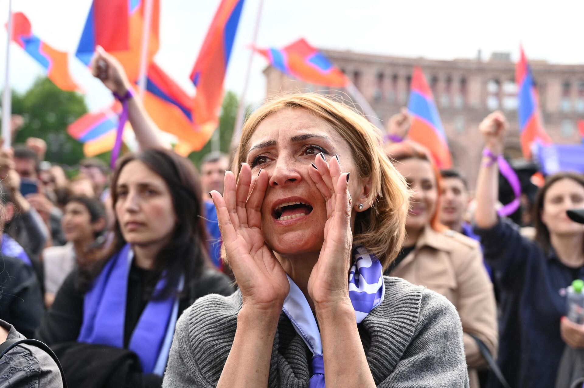 Массовые акции протеста в Ереване - Sputnik Азербайджан, 1920, 27.05.2024