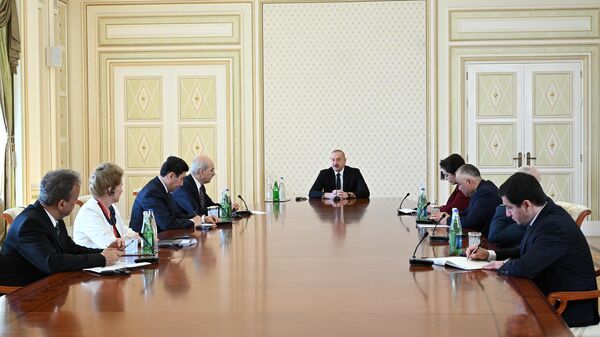 Президент Ильхам Алиев принял делегацию ТЮРКПА - Sputnik Азербайджан