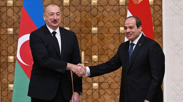 Президенты Азербайджана и Египта выступили с заявлениями для прессы - Sputnik Азербайджан