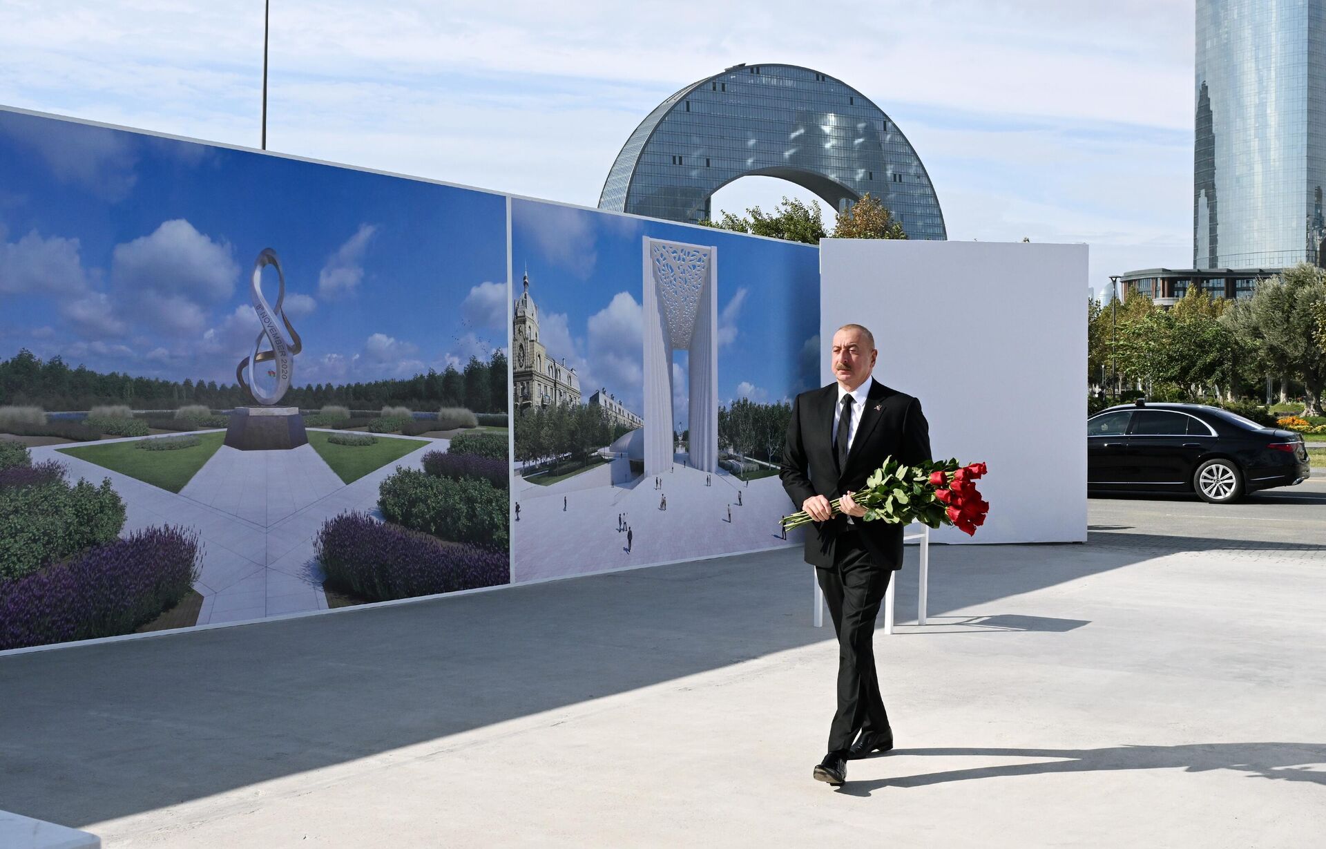 Prezident İlham Əliyev Zəfər parkında olub - Sputnik Азербайджан, 1920, 27.09.2024