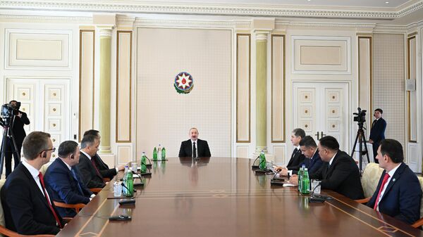 Президент Ильхам Алиев принял делегацию участников второй встречи министров внутренних дел ОТГ - Sputnik Азербайджан