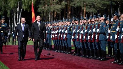 Президенты Азербайджана и Кыргызстана Ильхам Алиев и Садыр Жапаров.