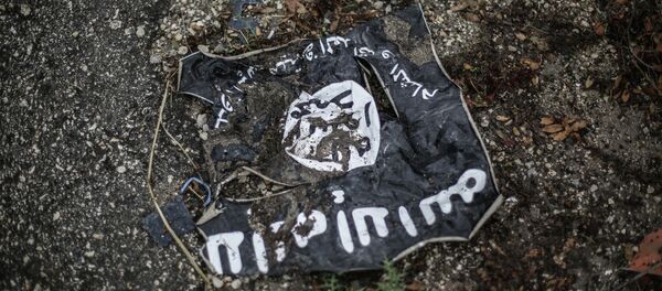 The flag of the radical Islamist organization Islamic State of Iraq. - Sputnik Азербайджан