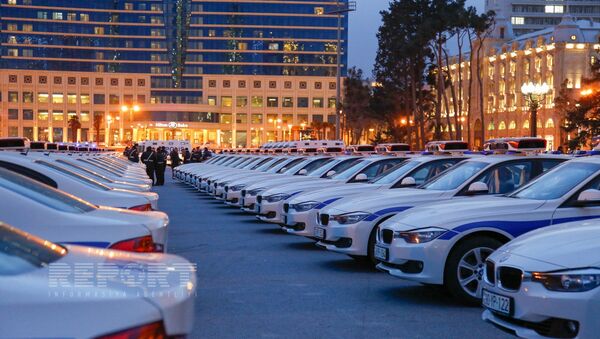 полицейские машины в Баку; ГАИ - Sputnik Азербайджан