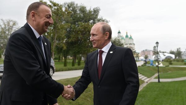 Президент России Владимир Путин и президент Азербайджана Ильхам Алиев - Sputnik Азербайджан