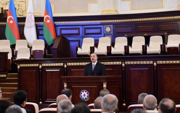 Президент Ильхам Алиев выступил на мероприятии, посвященном 70-летнему юбилею Национальной академии наук АР - Sputnik Азербайджан