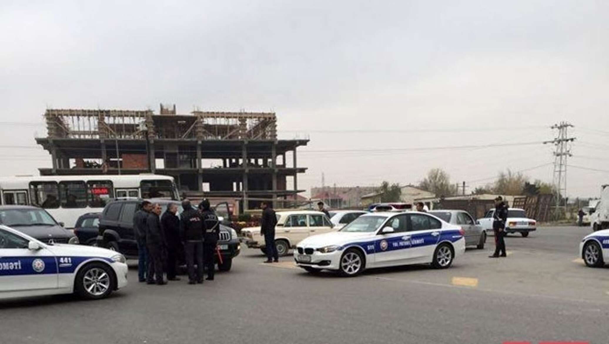 Полиция ситуации. Авария в Азербайджане Mercedes.