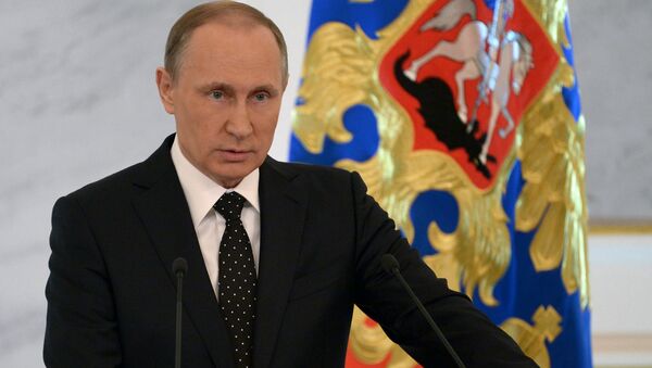 Обращение президента РФ В.Путина с ежегодным посланием к Федеральному Собранию - Sputnik Азербайджан